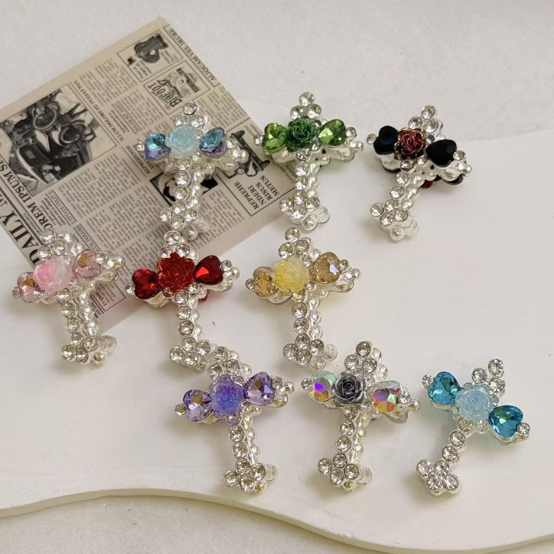 Wholesale DIY jewelry cross series designed with straight-hole beads