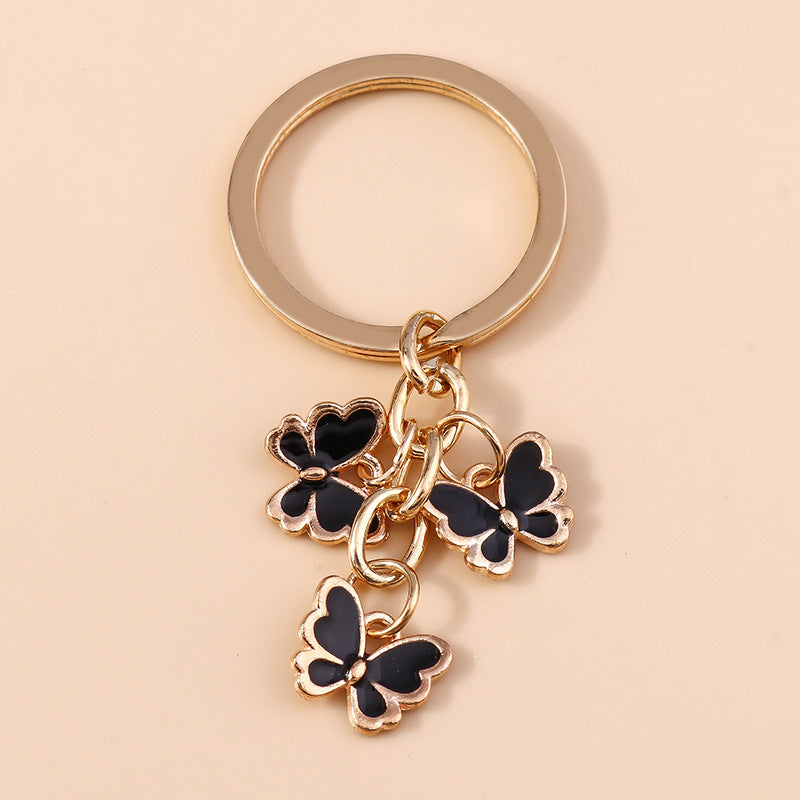 Wholesale Drip Oil Colored Butterfly Metal Keychain