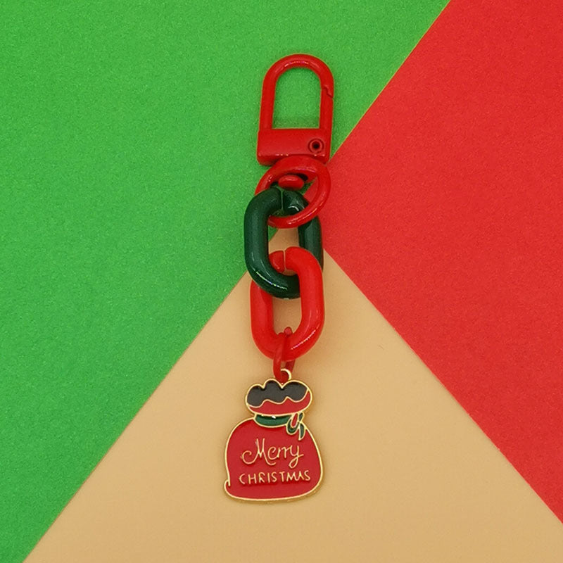 Wholesale Christmas Alloy Santa Claus Snowflake Elk Tree Keychain