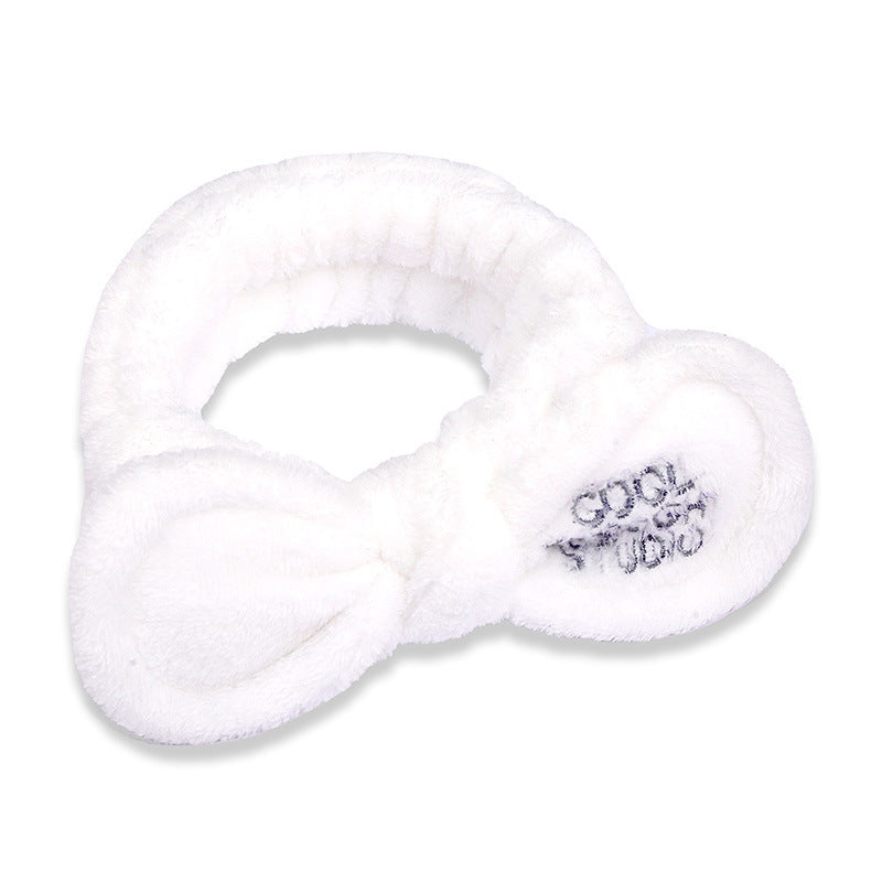 Wholesale Plush Embroidered Letters Rabbit Ears Bow Wide Brim Headband