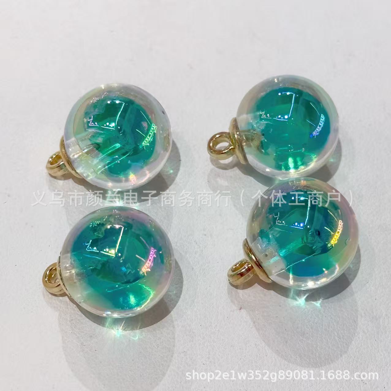 Wholesale 200pcs Colored plated hanging hole acrylic round beads