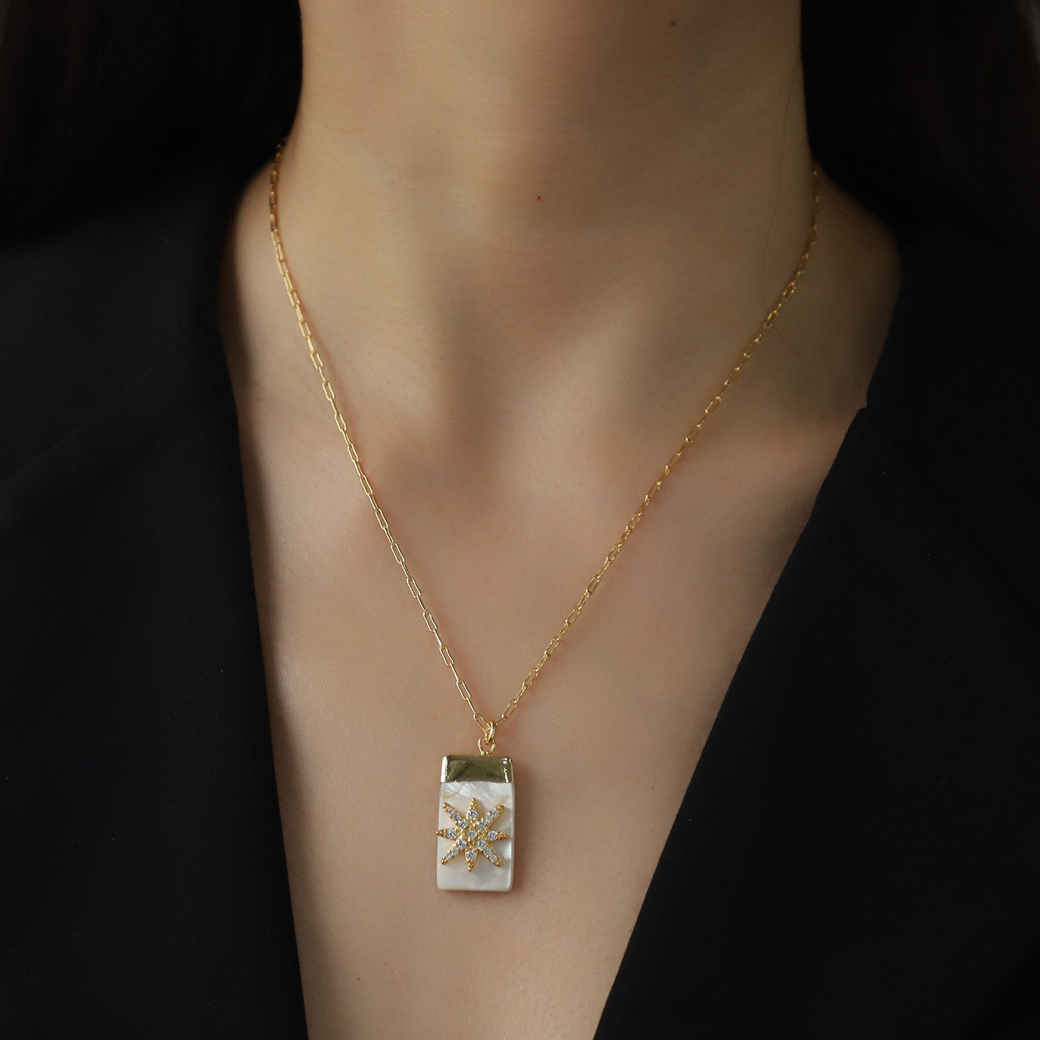 Wholesale 18K Genuine Gold Electroplated Stacked Double Row Necklace