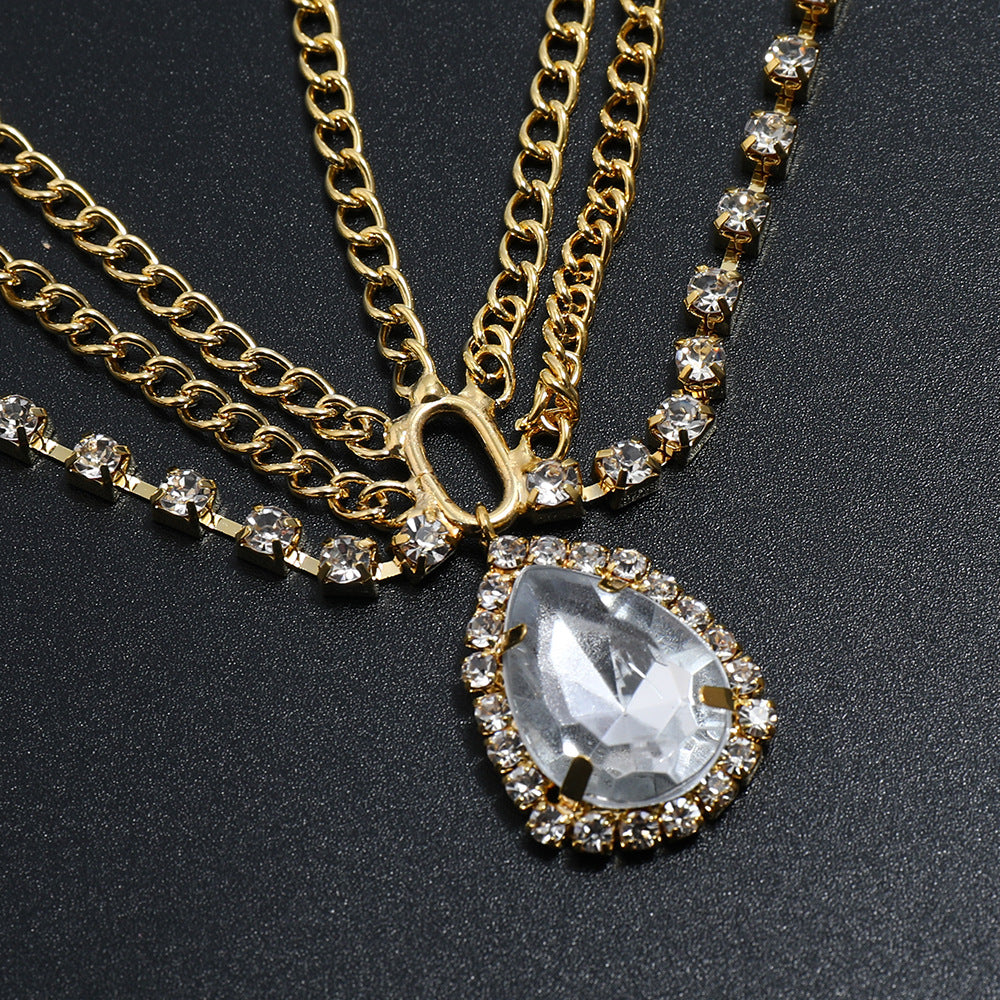 Wholesale bride forehead head jewelry rhinestone chain water drop crystal tassel