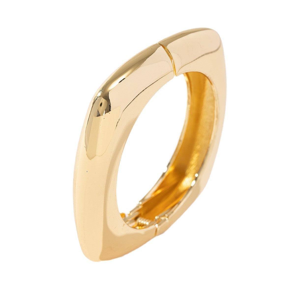 Wholesale Fashion Polished Alloy Retro Square Gold Open Bracelet
