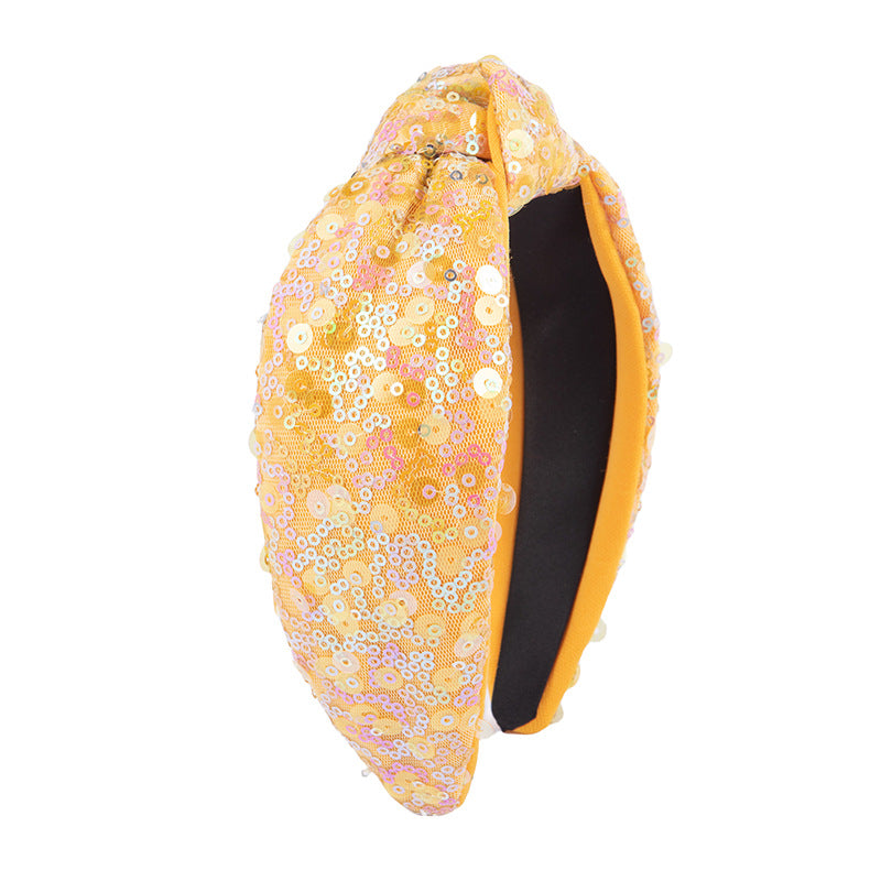 Wholesale Summer High-end Sequin Fabric Knotting Shiny Tourism Sweet Temperament Headband