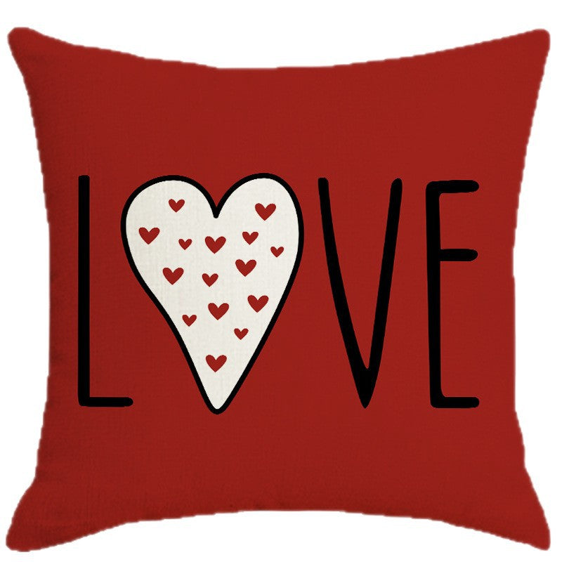 Wholesale Red  Heart Print Pillowcase Valentine' s Day Set Pillowcase
