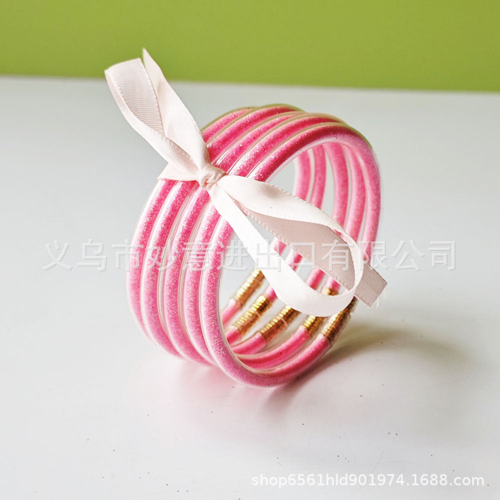 Wholesale Silicone Women's Bow Gold Powder Bracelet