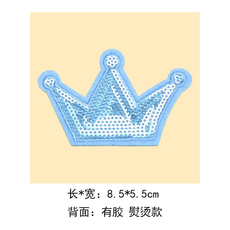 Wholesale 10pcs Colorful Crown sequin embroidery DIY Patches