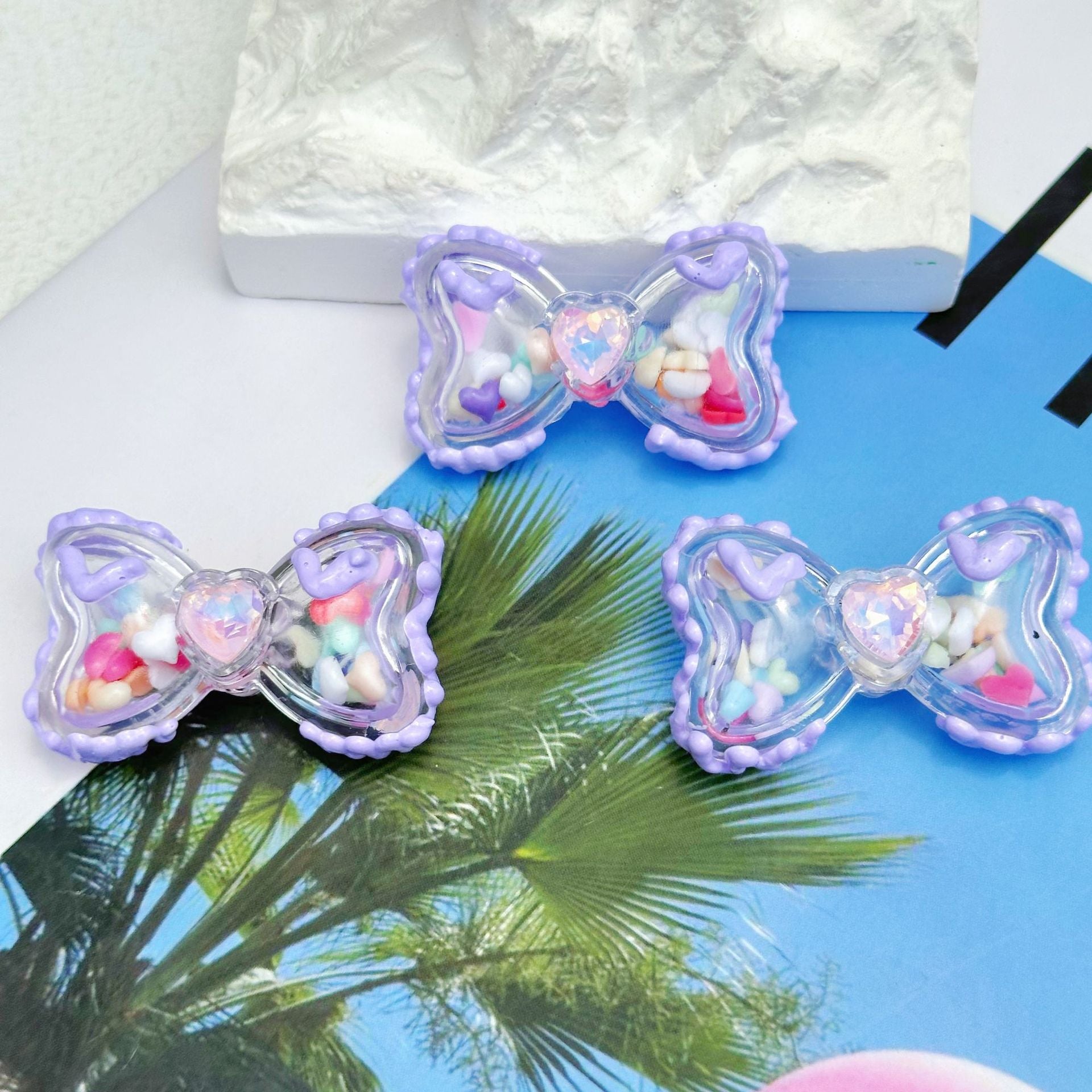 Wholesale 5pcs 3mm Diameter Rocking Bow Hand-painted Beads