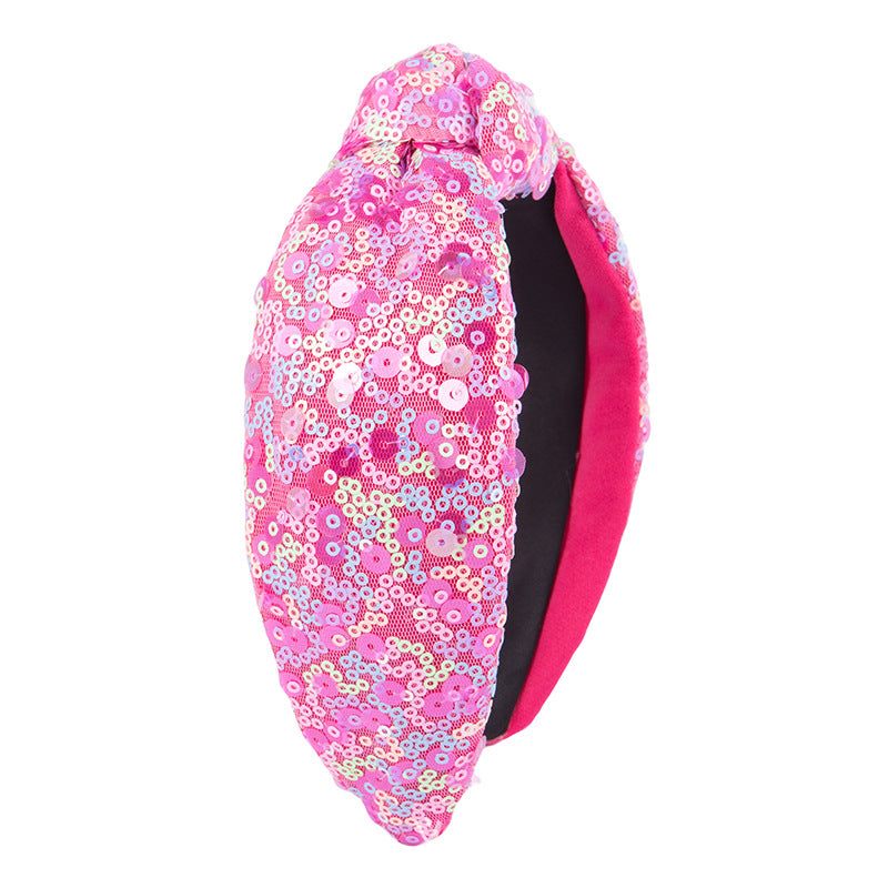 Wholesale Summer High-end Sequin Fabric Knotting Shiny Tourism Sweet Temperament Headband