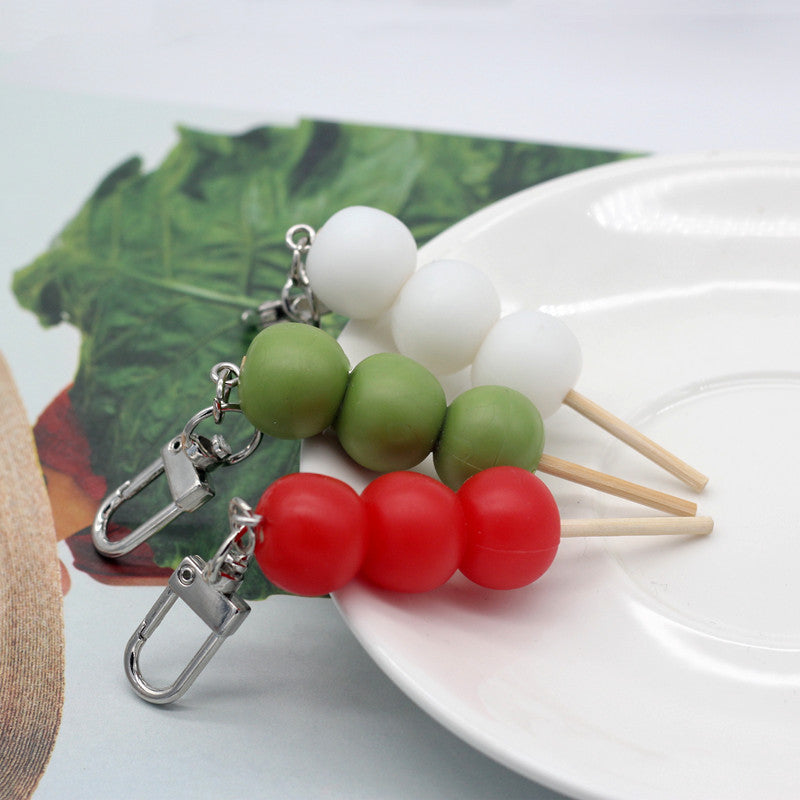Wholesale PVC Simulation Food Glutinous Rice Ball Keychain