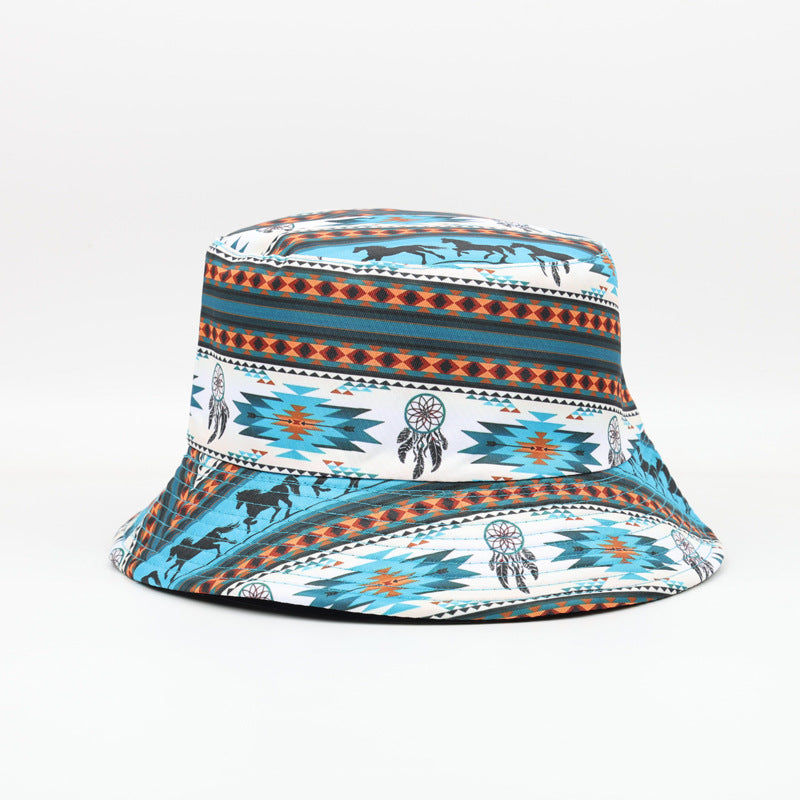 Wholesale Aztec Printed Double Sided Sun Visor Bucket Hat