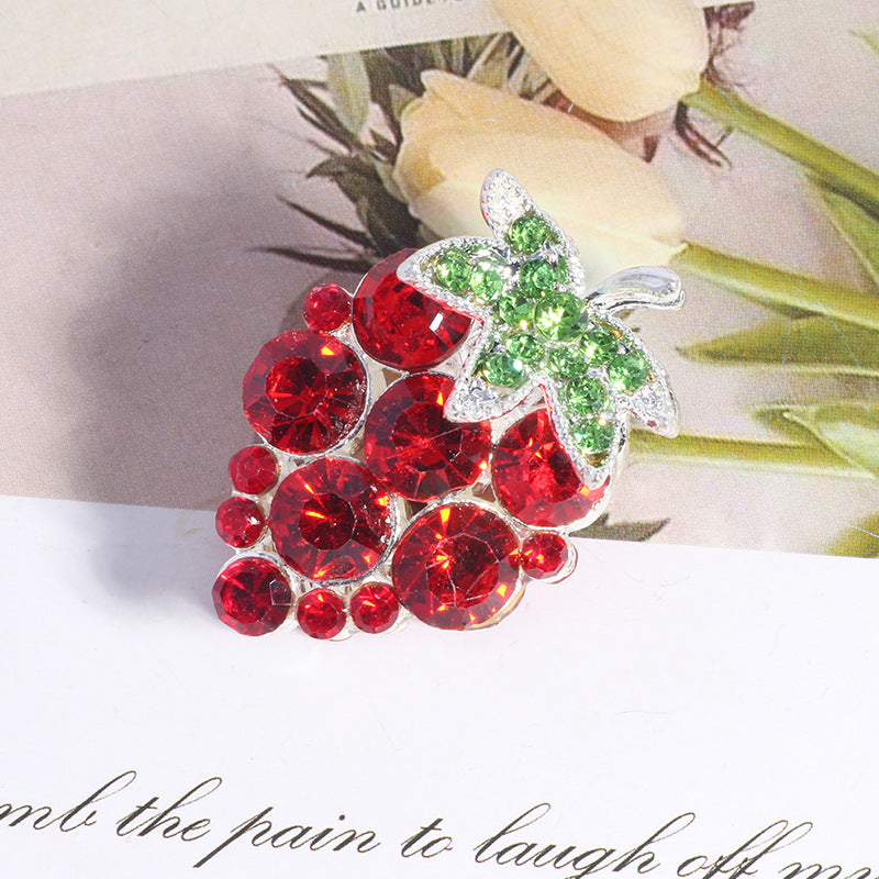 Wholesale Colorful grape full diamond can wear straight hole loose beads DIY mobile phone key chain