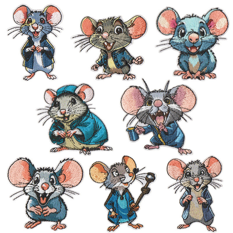 Wholesale Cute Cartoon Series Embroidered Patches Iron On Applique Badge For Clothing Towel DIY Decorative Fashion Accessory Gift Set Of 8