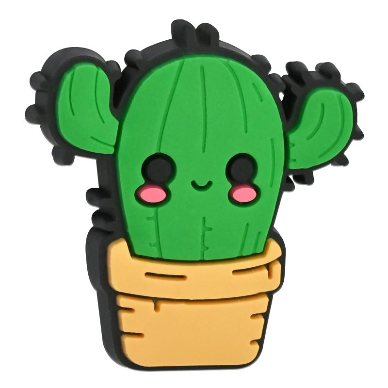 Wholesale Random 100pcs/pack Cartoon cactus plant beads Focal Beads