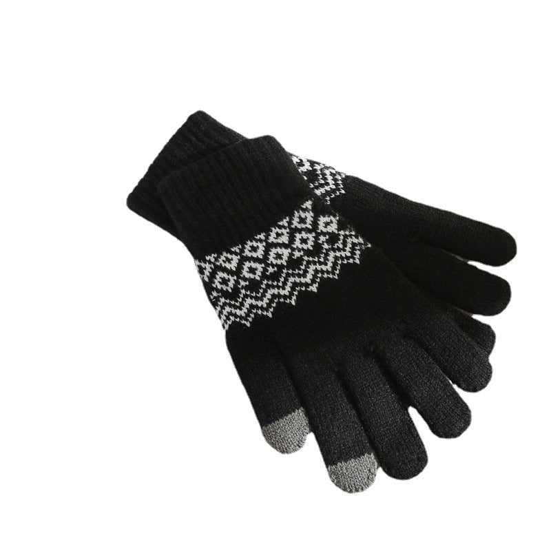 Wholesale Winter Imitation Cashmere Wave Touch Screen Gloves