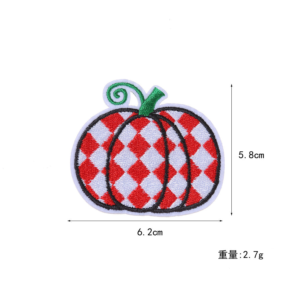 Wholesale Trendy  Pumpkin Embroidered Iron On Patches For Clothing Hats Bags Towels Fun DIY Craft Accessory