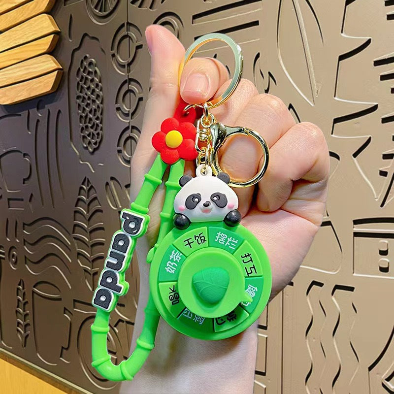 Wholesale Giant Panda Holding Bamboo Keychain
