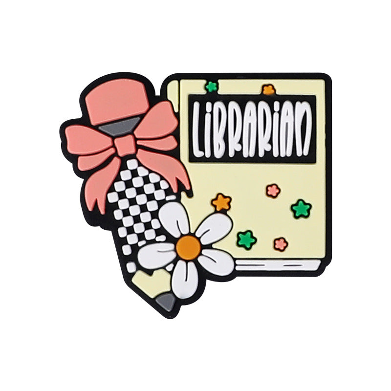 Wholesale 20pcs cartoon letter silicone beads glitter loose beads diy mobile phone chain key chain material beaded pen jewelry