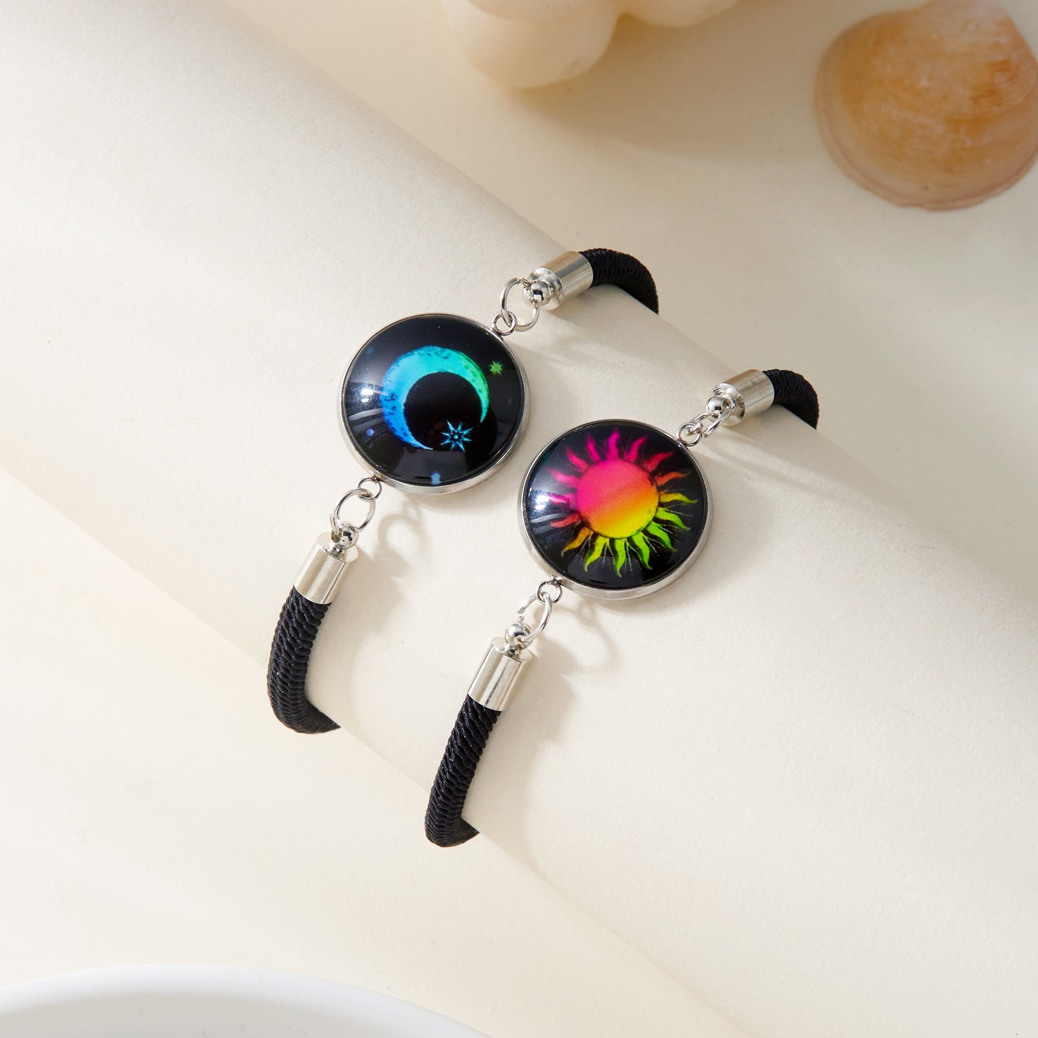 Wholesale  Sun Moon Lover Time Gem Bracelet Hand-woven Couple Bracelet