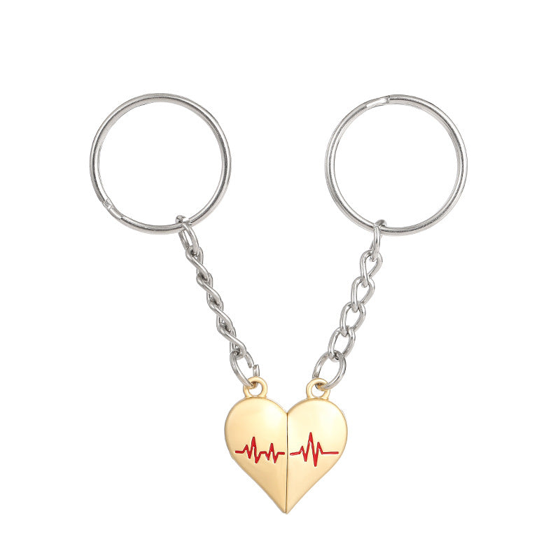 Wholesale Love ECG Lovers Magnetic Suction Keychains