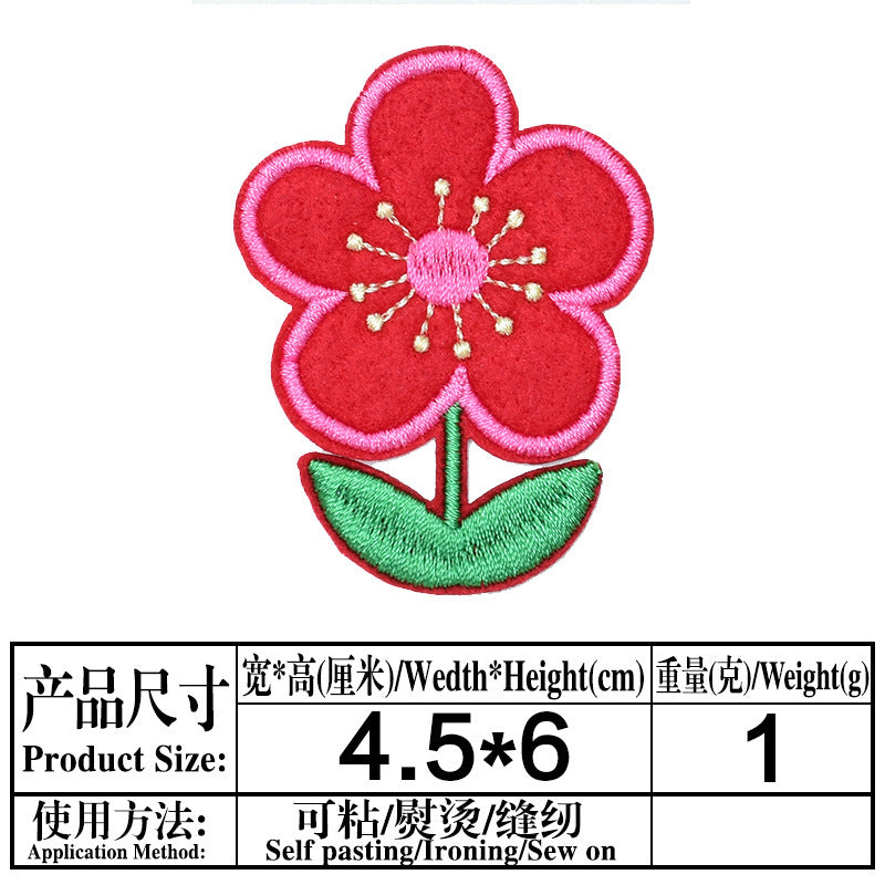 Wholesale Twill Flower Embroidery Patches DIY Sewing Craft Supply For Clothing Decoration
