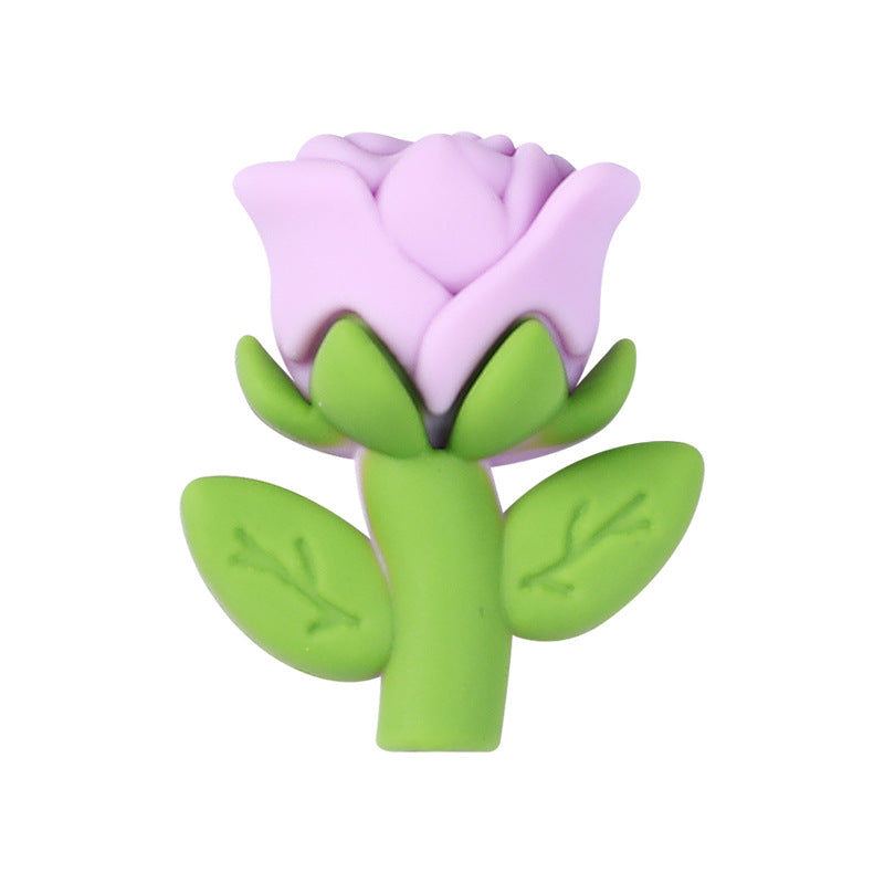 Wholesale 20pcs   Rose silicone beads  3D Focal Beads