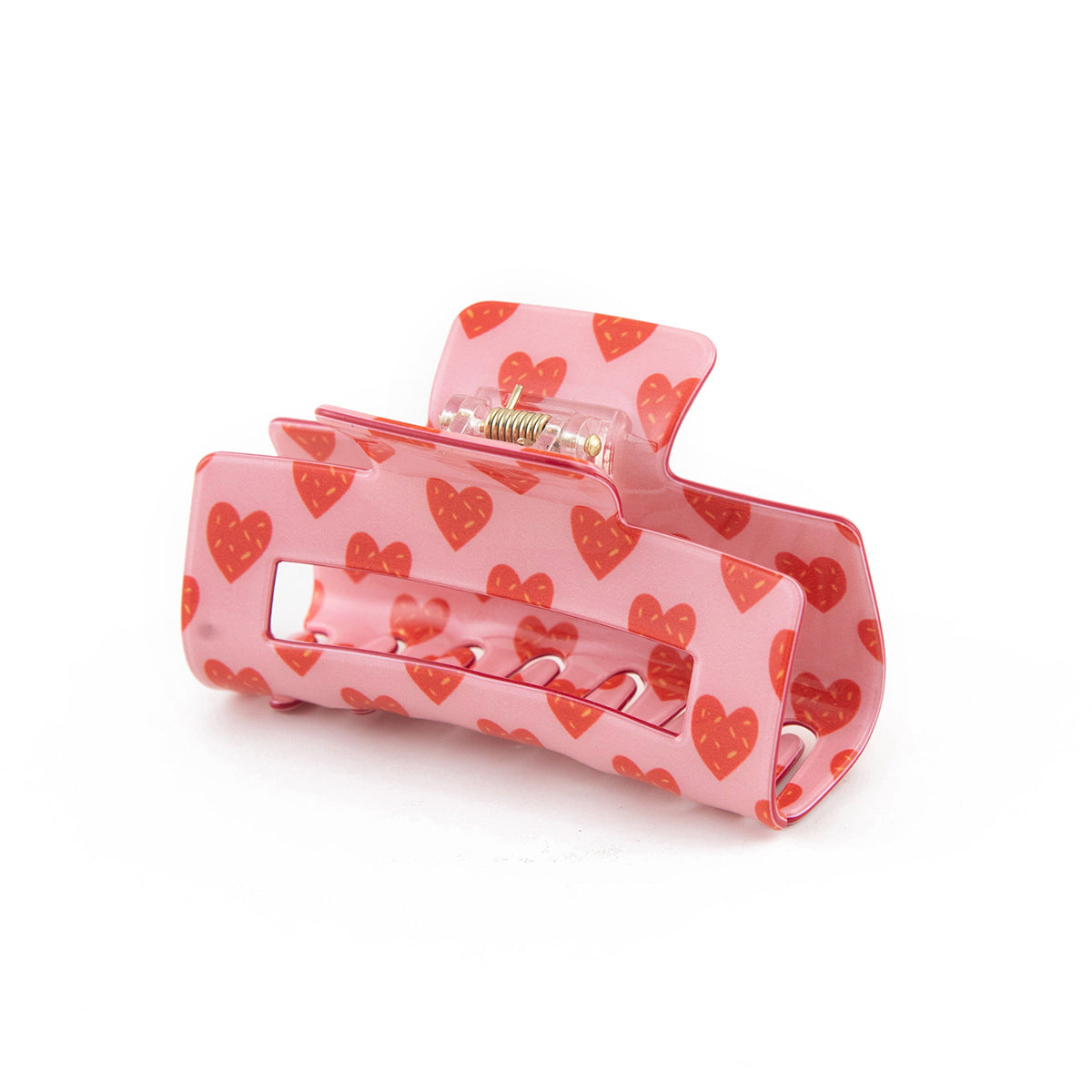 Wholesale simple all-match Valentine's Day printed rose love hair clip hair clip back headwear shark clip