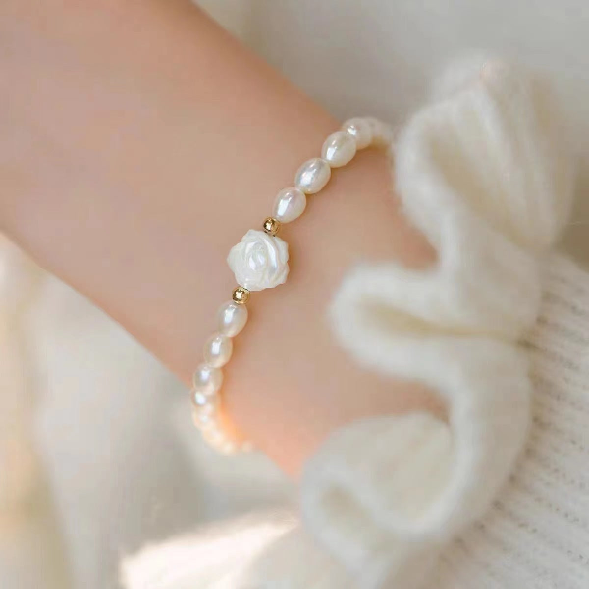 Wholesale Niche sweet style Begonia flower girlfriends bracelet