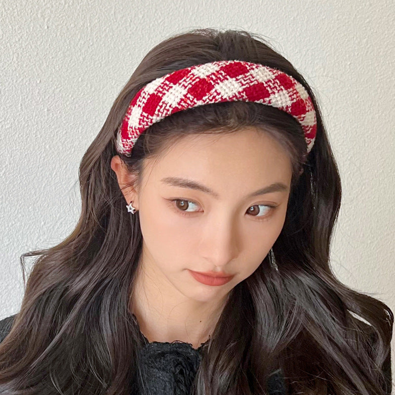 Wholesale Autumn and Winter Christmas Red Sponge Wide-brimmed Headband