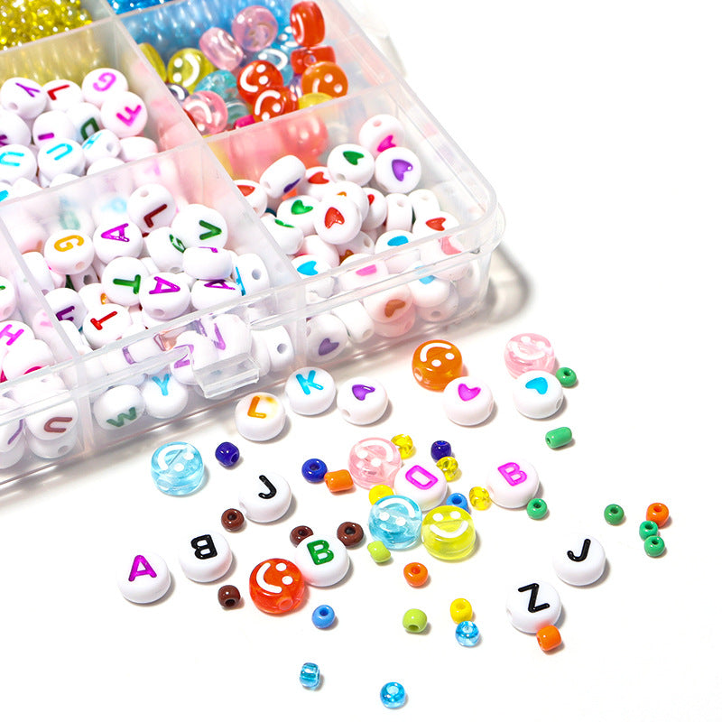 Wholesale DIY puzzle  Beaded 28 Boxed Set of Solid Color Paint Glass Beads DIY Bracelet Necklace Accessories Colorful Small Rice Beads