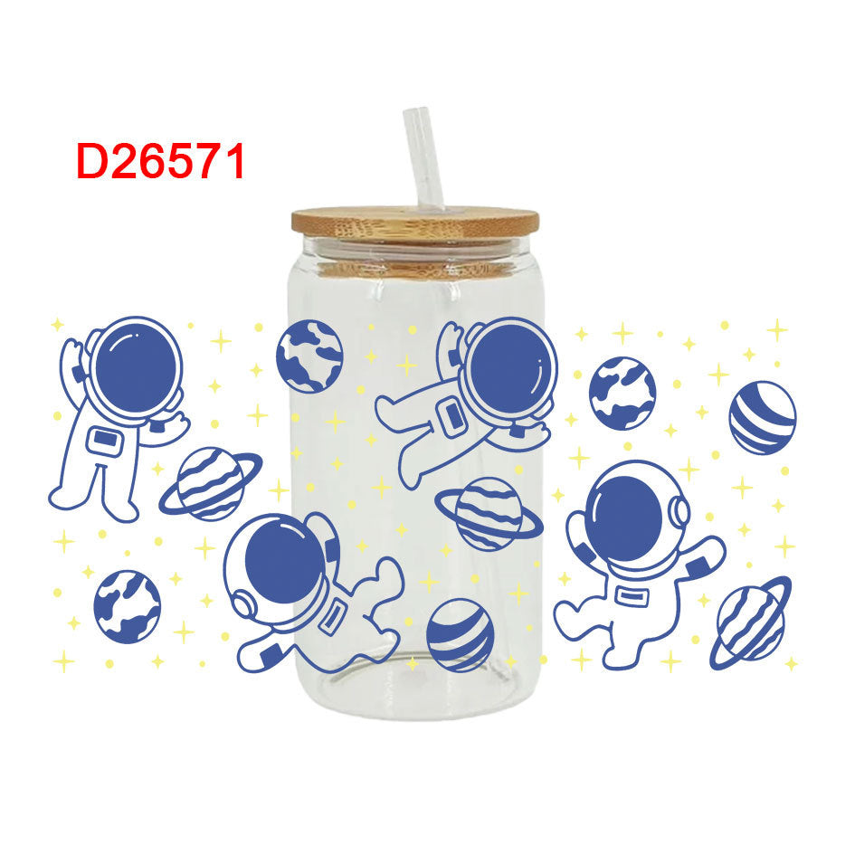 Wholesale Colorful Planet Astronaut Series 16oz Cup UV DTF Wraps