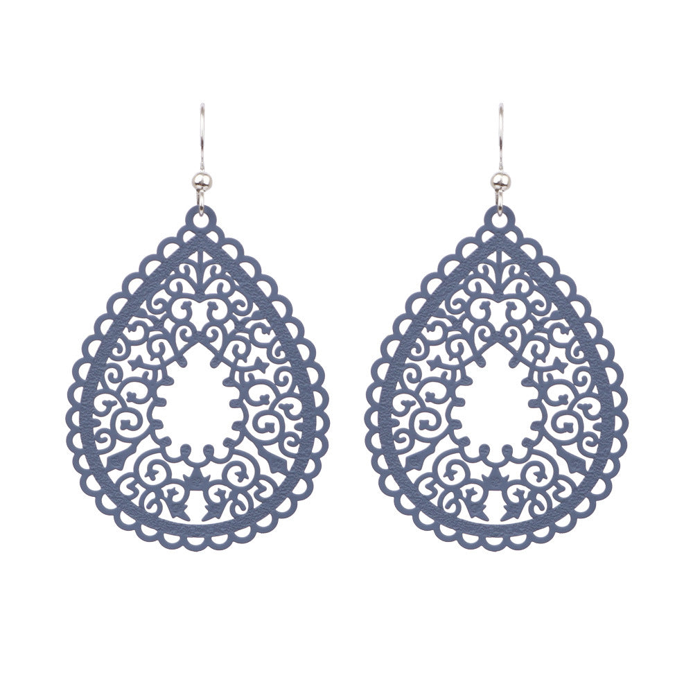 Wholesale Simple Colorful Printed Hollow Water Drop Versatile Earrings