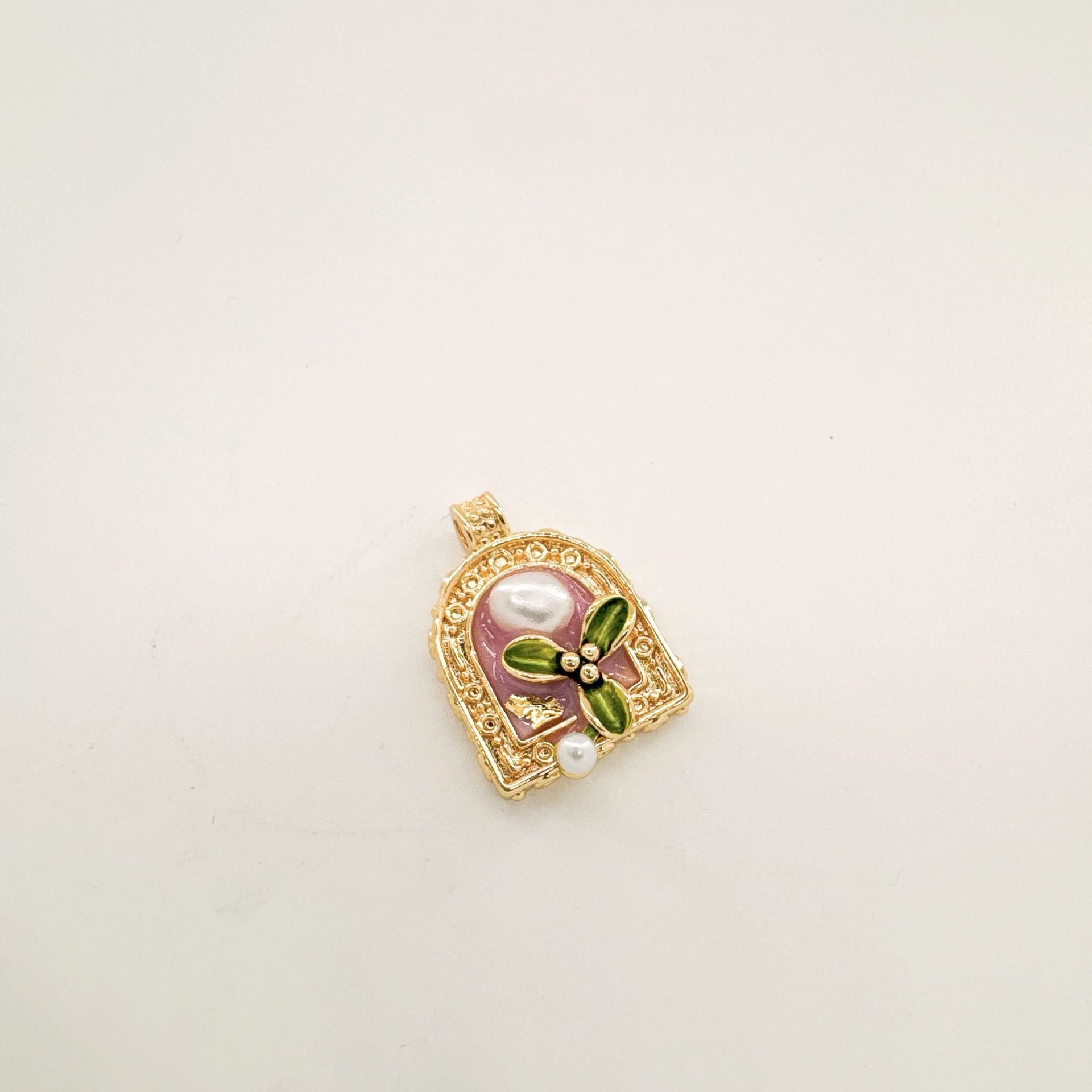 Wholesale 18K Hand painted Oil Painting Series Ancient Technique Enamel Inlaid Natural Pearl Pendant