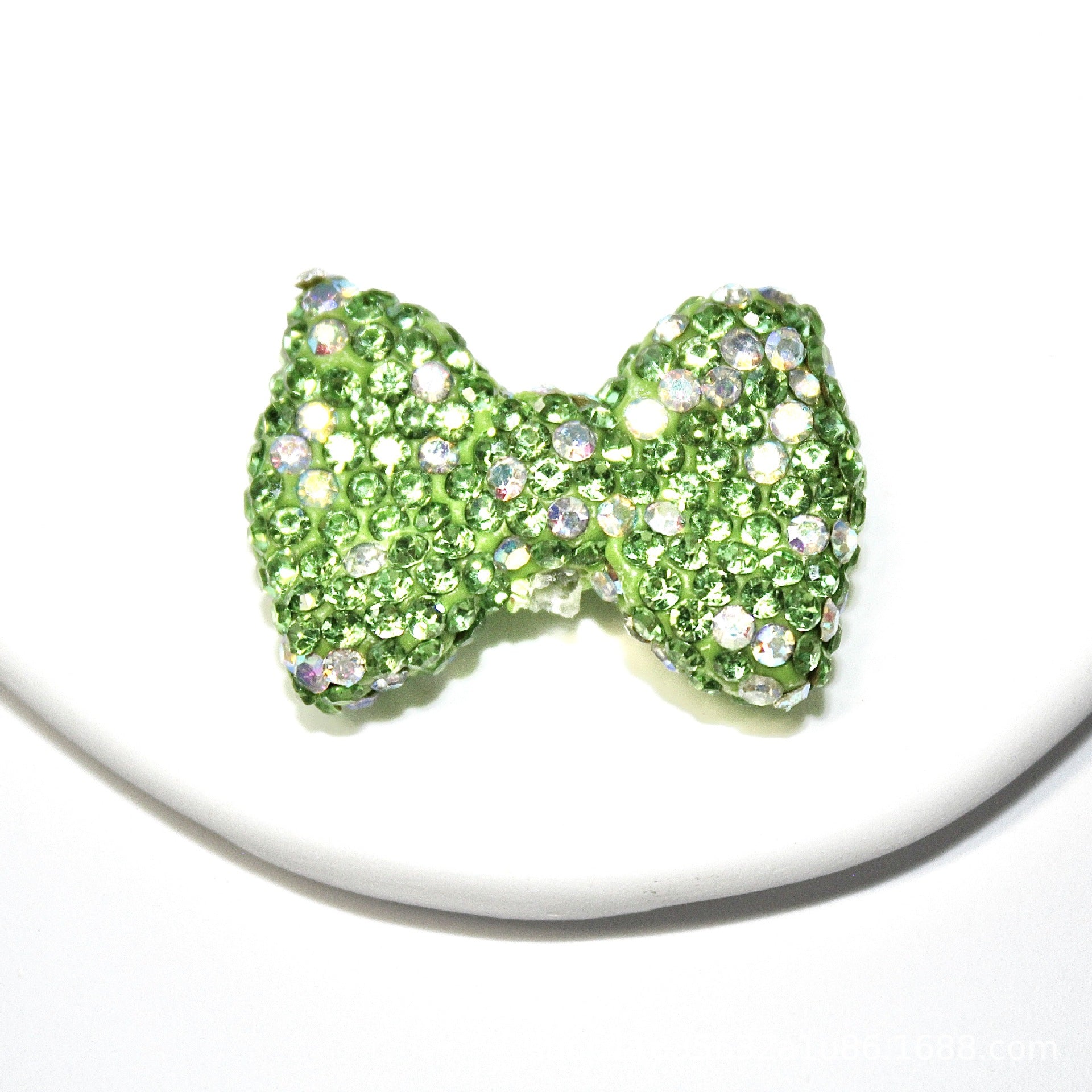 Wholesale 10pcs Two-color sparkling diamond bowknot Crystal Beads