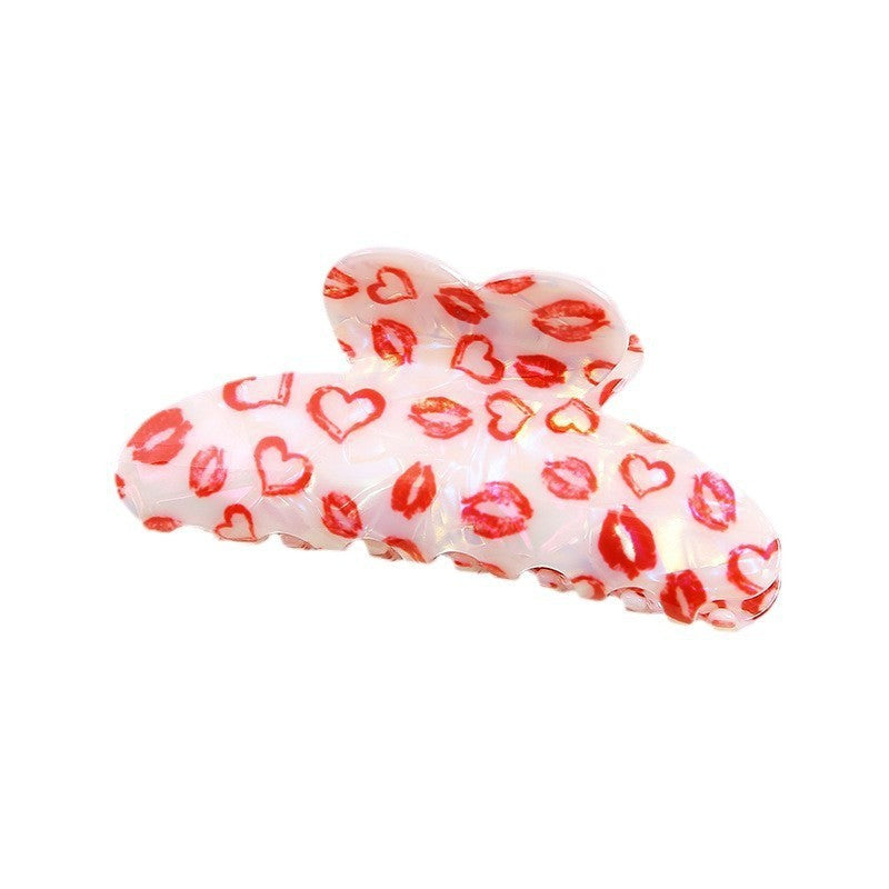 Wholesale Sweet Valentine's Day Heart Shaped Cute Red Lips Love Hairpin
