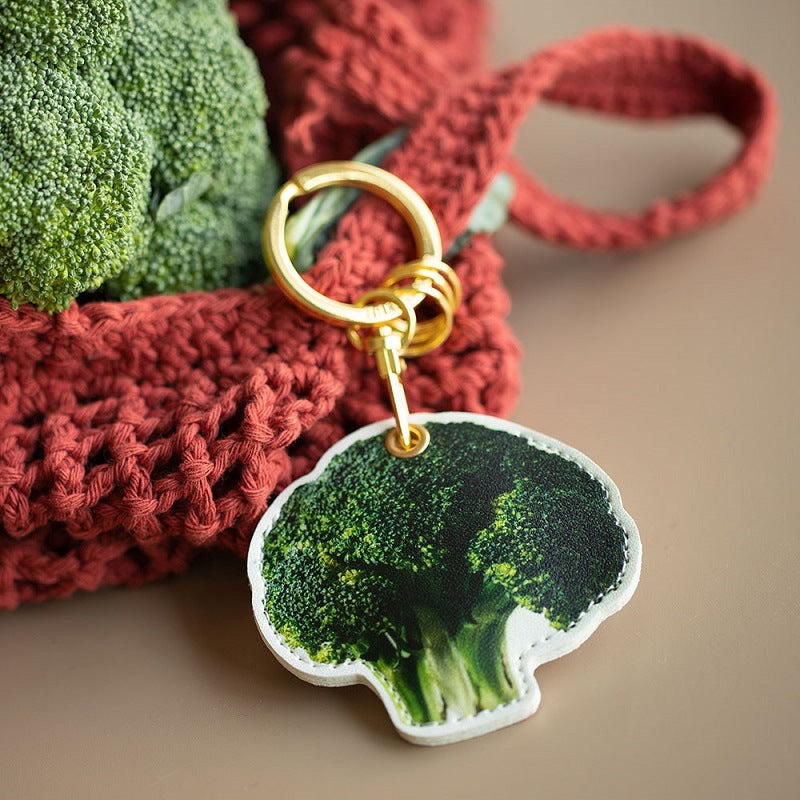 Wholesale Leather Imitation Fruit and Vegetable Card Holder Keychain