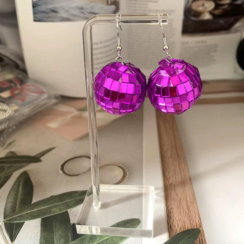 Wholesale Disco Laser Lamp Ball Glass Earrings