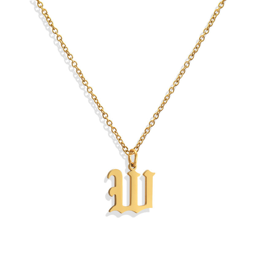 Wholesale Capital Letter Pendant Clavicle Chain Necklace