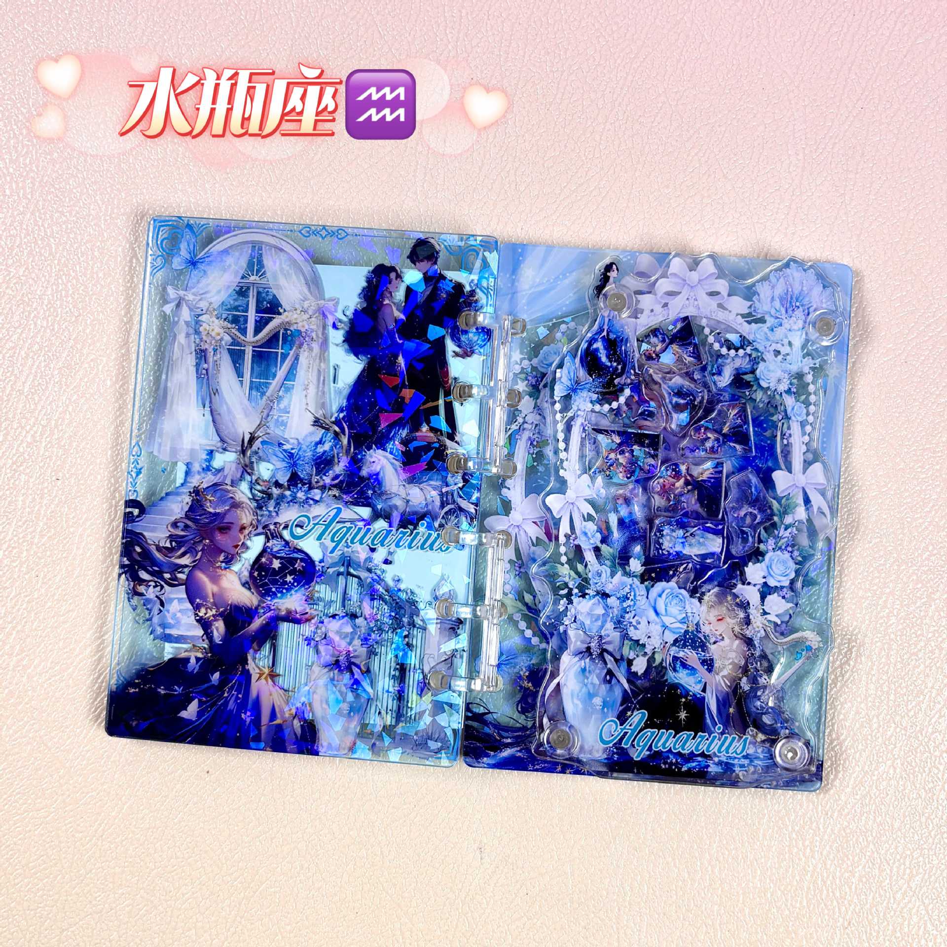 Wholesale Twelve Constellations Acrylic Shaker Book A7 Loose-leaf Notebook