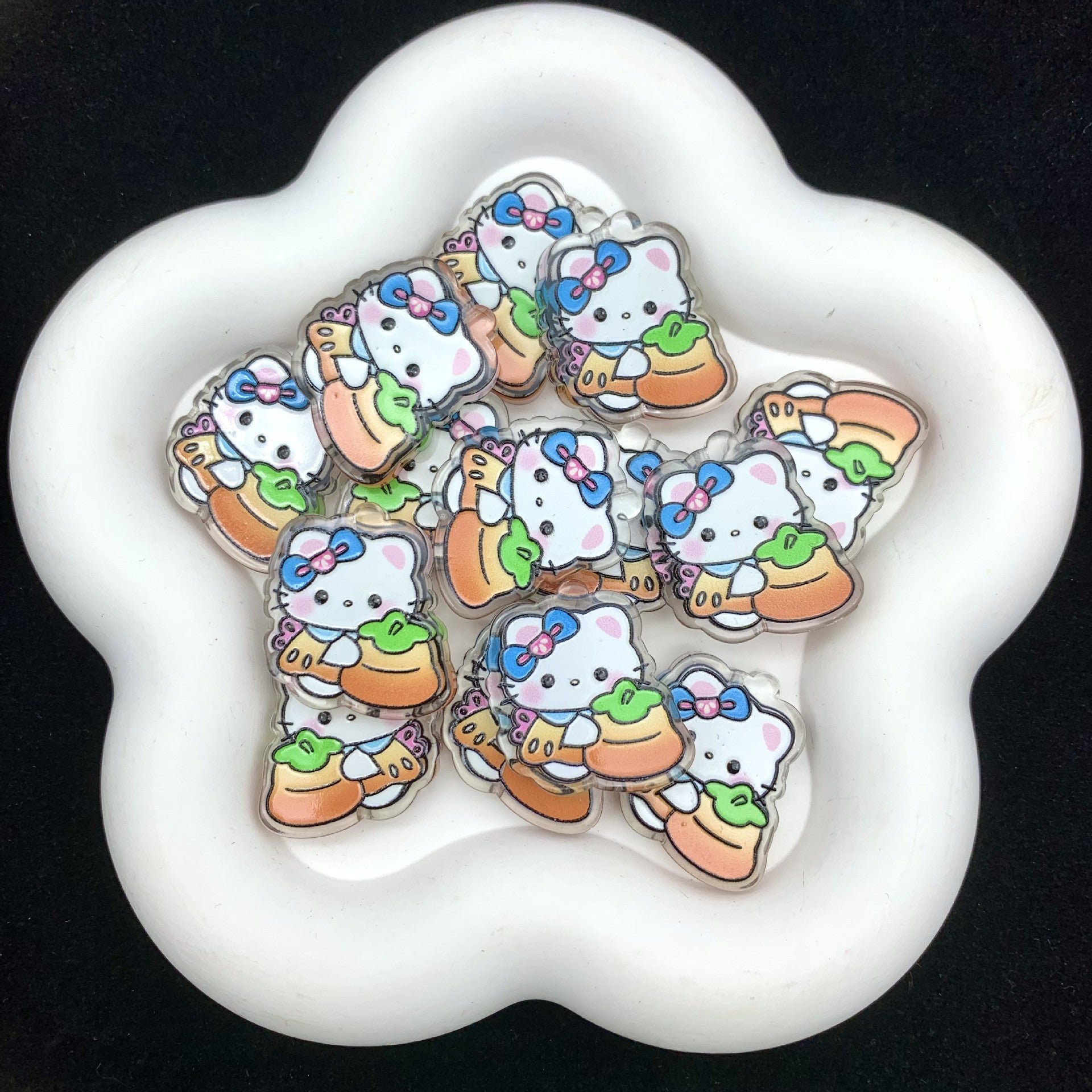 Wholesale 10pcs Cartoon cute double-sided  Acrylic Beads