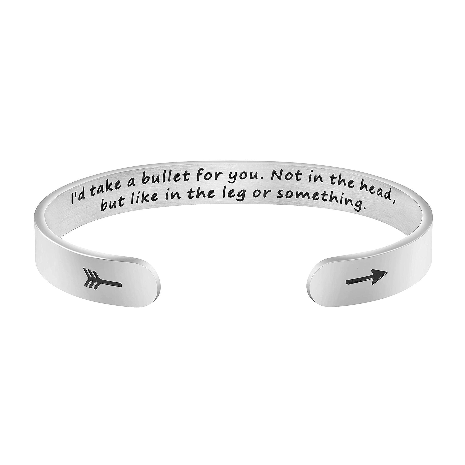 Wholesale Stainless Steel Opening Adjustable 8mm Type C Engraving Bracelet