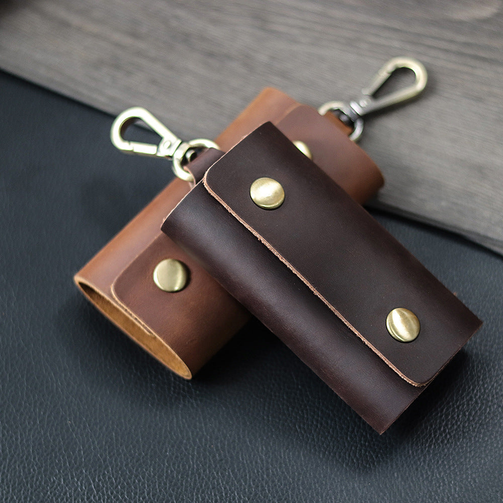 Wholesale Casual Vintage Top Layer Cowhide Multifunctional Leather Keychain