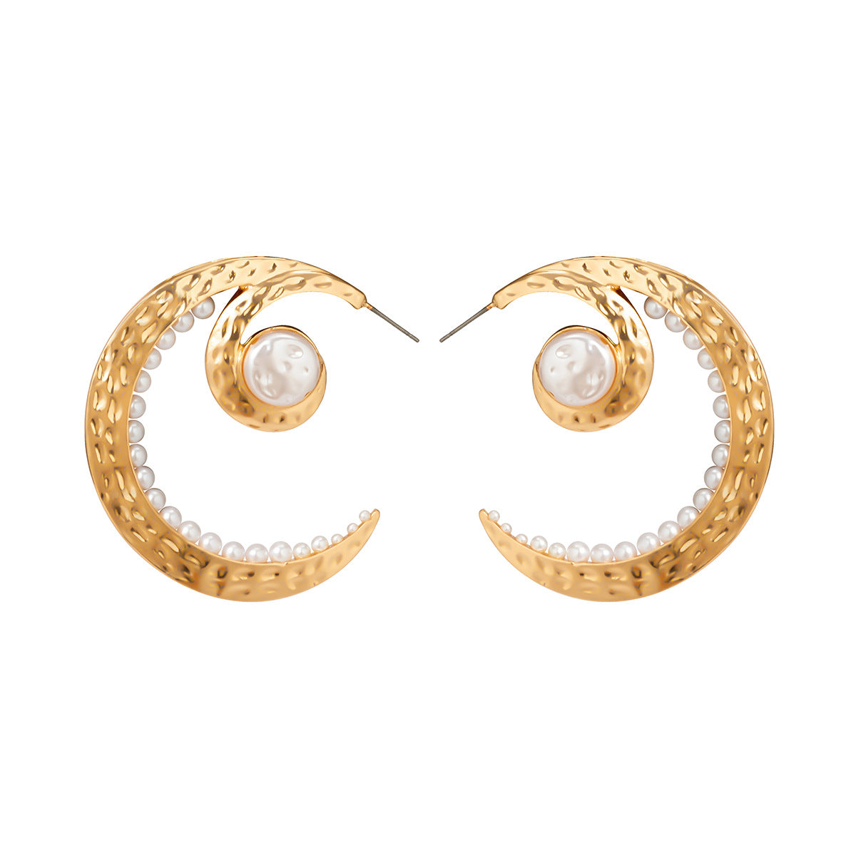 Wholesale Meniscus Vintage Alloy Imitation Pearl Earrings