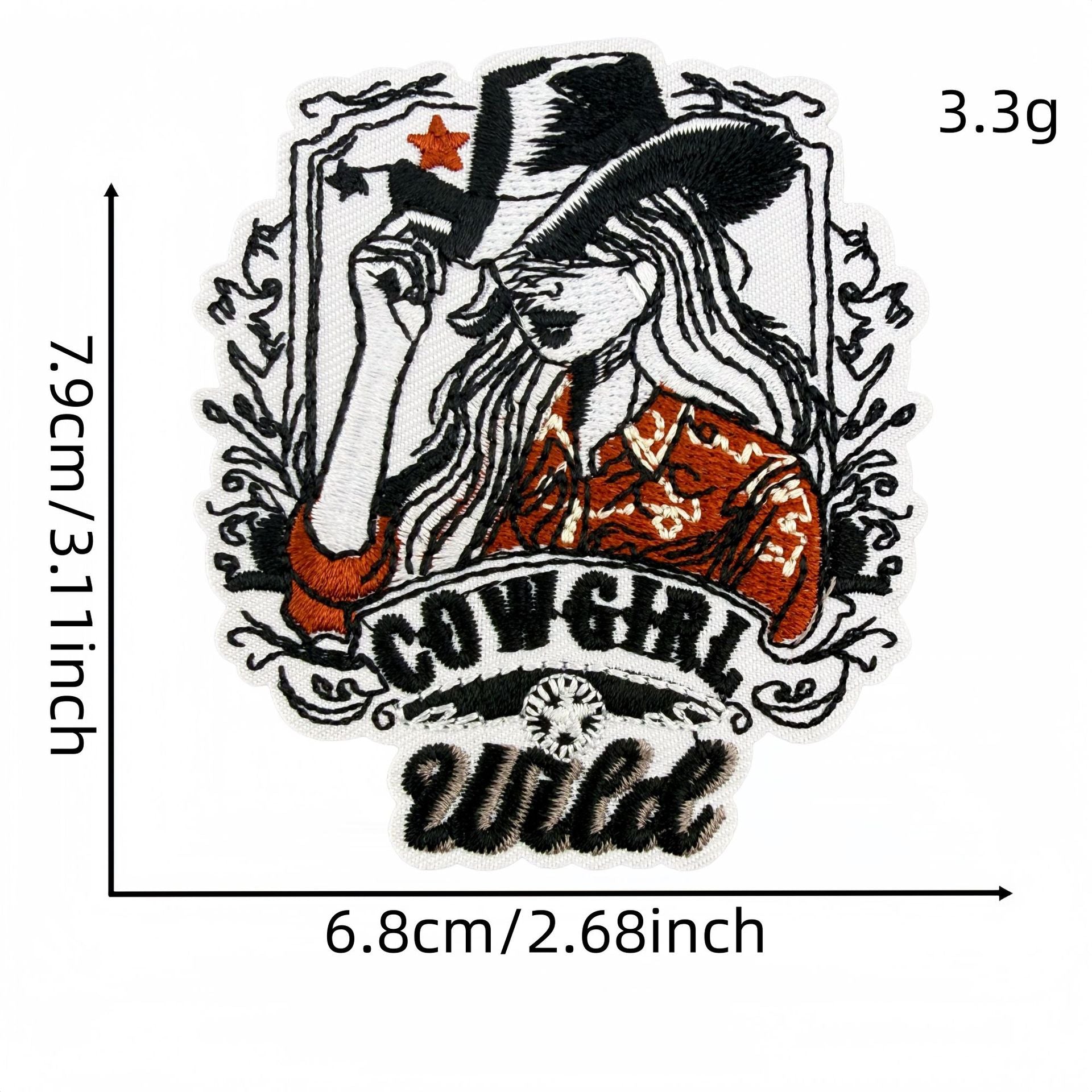 Wholesale Chic Cowgirl Western Embroidered Patch Set 18Pc Leopard Cactus Design Sew On Badge Craft Supply