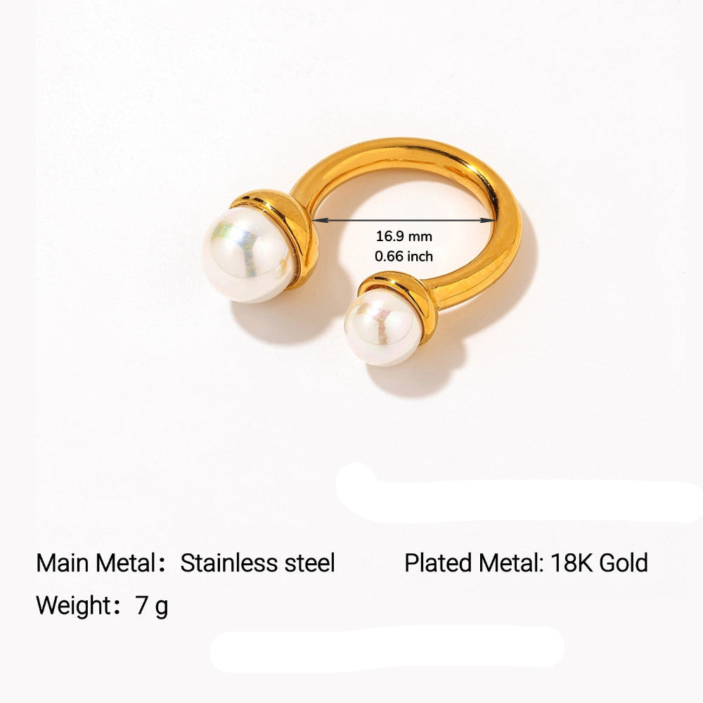 Wholesale Stainless steel pearl ring vintage