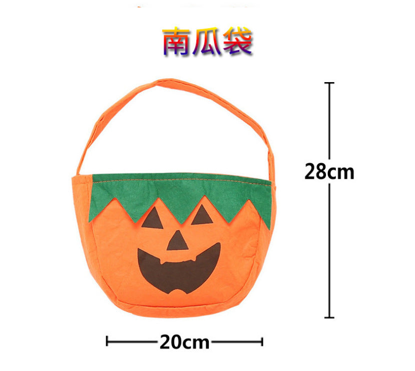 Wholesale Halloween Kids Adult Pumpkin Costume Pumpkin Bag Pumpkin Hat Set Show Festive Props