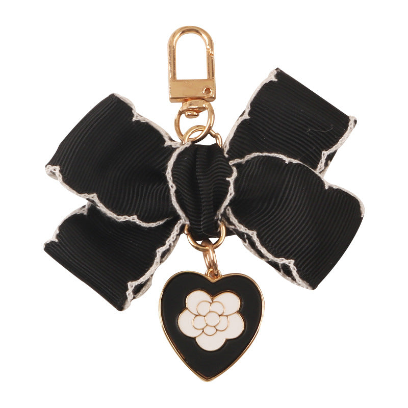 Wholesale Love Fabric Pearl Chain Alloy Keychains