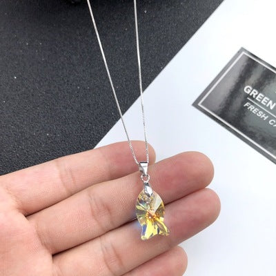 Wholesale S925 Sterling Silver Crystal Sparkling Diamond Necklace