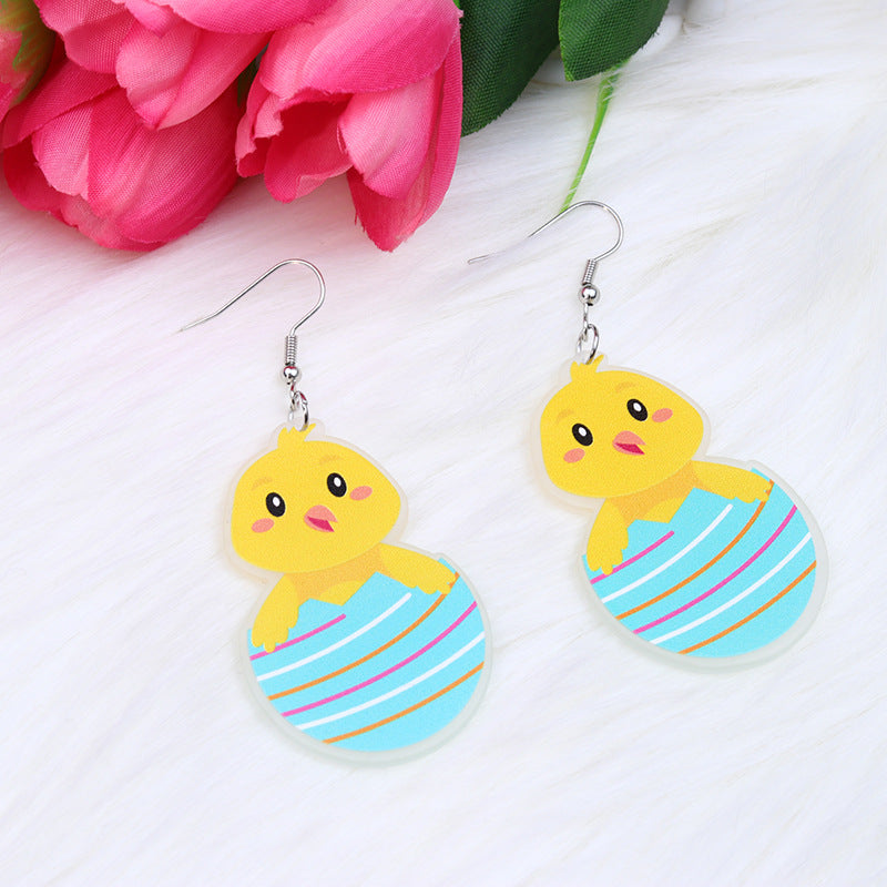 Wholesale Easter Rabbit Radish Chicken Acrylic Earrings